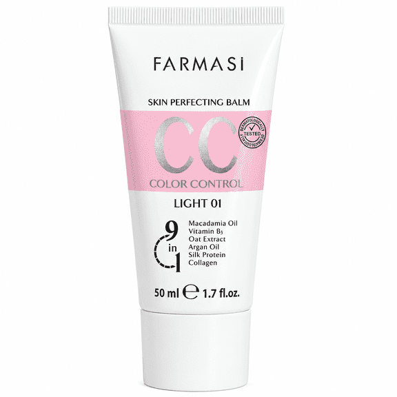 Farmasi CC Cream, Hydrating, Lightweight Coverage, SPF 25, Light, 1.7 fl oz | Color Correcting, Tinted Moisturizer, Evens Tone, Radiant Finish, Breathable Wear, Daily Makeup Base, Smooth Looking Skin
