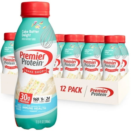 Premier Protein Shake  Cake Batter Delight  30g Protein  11.5 fl oz  12 Count