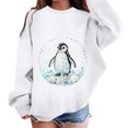 thumbnail image 2 of ZHOGXU Boys Girls Penguin Seashell Ocean Graphic Pullover Sweatshirt Long Sleeve O Neck School Top For Kids Casual Outdoor Play Wear,White,13-14 years, 2 of 4