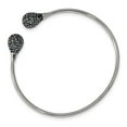 thumbnail image 2 of Stainless Steel Bracelet Cuff Women's 1.87 mm 6.25 in Chisel Polished with Hematite Flexible Bangle, 2 of 4