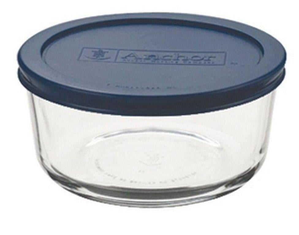 Anchor Hocking Clear Round Glass 4-Cup Food Storage Bowl with Lid