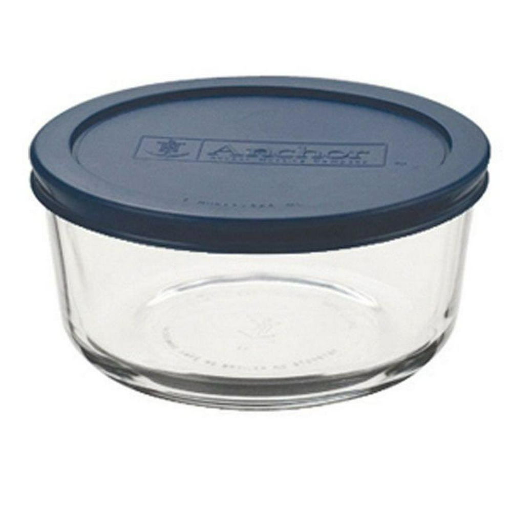 Anchor Hocking Clear Round Glass 4 Cup Food Storage Bowl With Lid