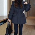 thumbnail image 5 of Abrigos de invierno para mujer 2024 Nuevas prendas de vestir exteriores Moda Cintura Cordón Parka Engrosada Suelta Chaquetas acolchadas cálidas para mujer, 5 of 5