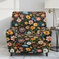 thumbnail image 2 of FKELYI Retro Hippie Flower Print Reclining Chair Slipcover 4 Pcs Stretch Recliner Cover Fitted Sofa Couch Cover with Pocket Anti-Dust Furniture Protector for Armchair, 2 of 7