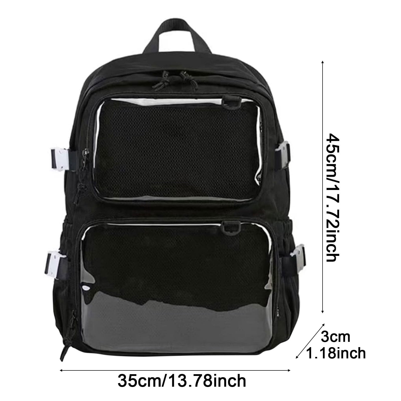 TXYRDXK Black Bag Backpack with insert Pin Display Backpack for Anime Cosplay