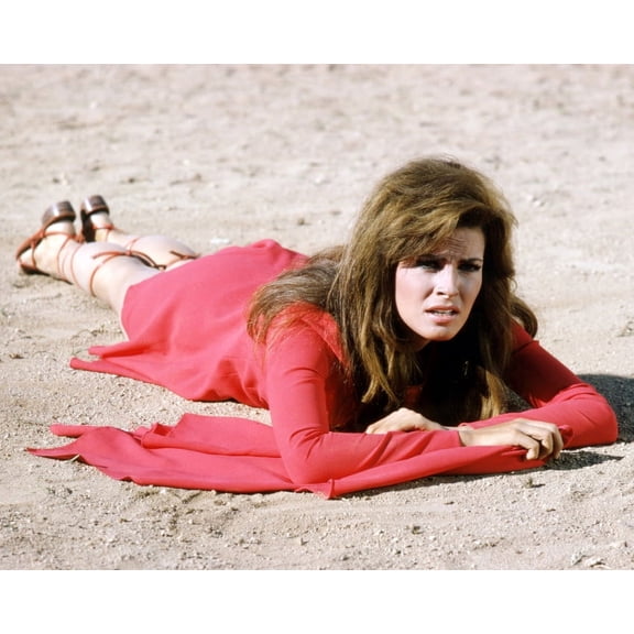 Fathom Featuring Raquel Welch 24X36 Classic Hollywood Poster In Red Glamour Outfit Lying On Ground