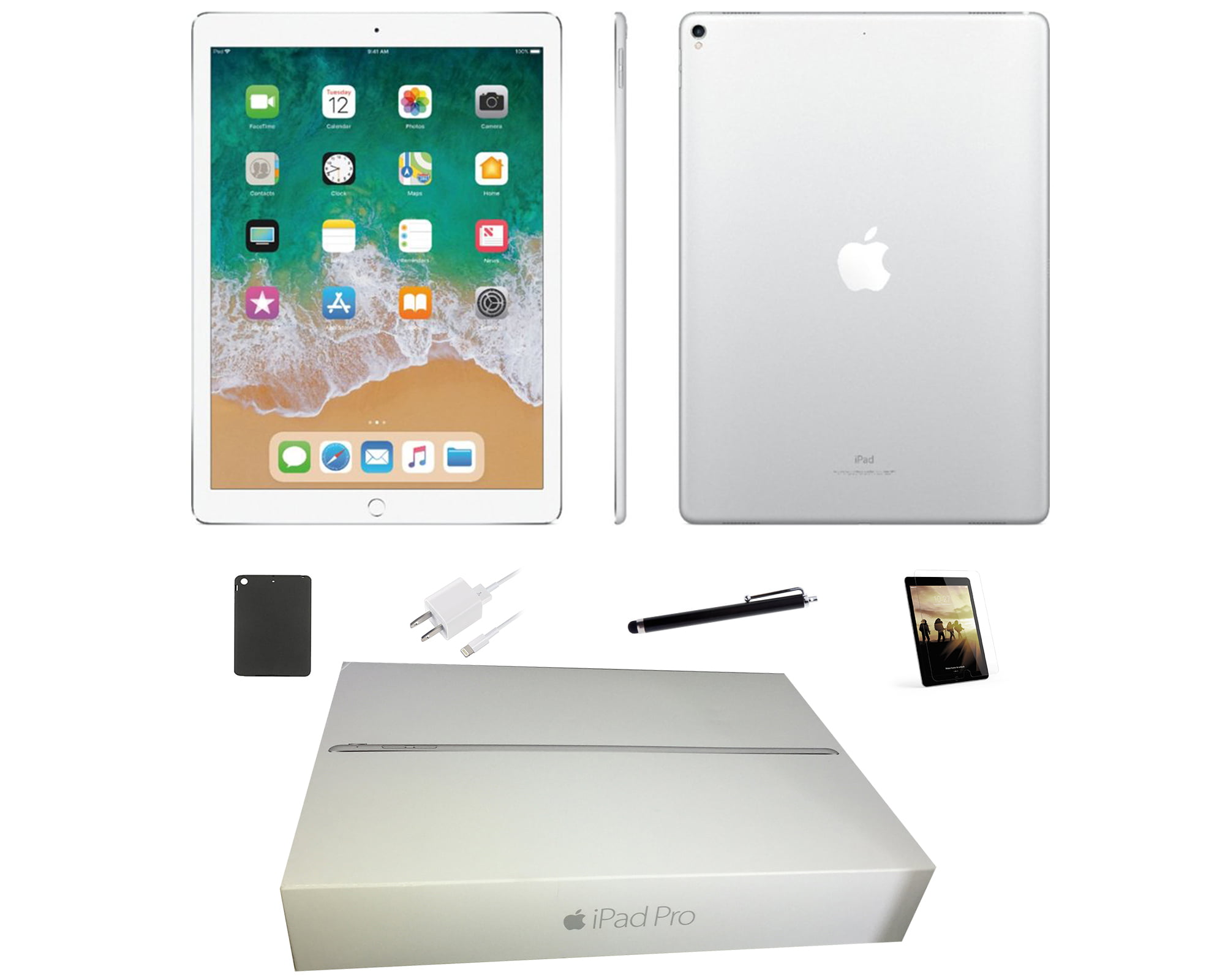 Apple 12.9-Inch Retina Display iPad Pro, Wi-Fi Only, 32GB, Bundle Offer  Includes: Tempered Glass, Case, Rapid Charger, and Stylus Pen, Silver