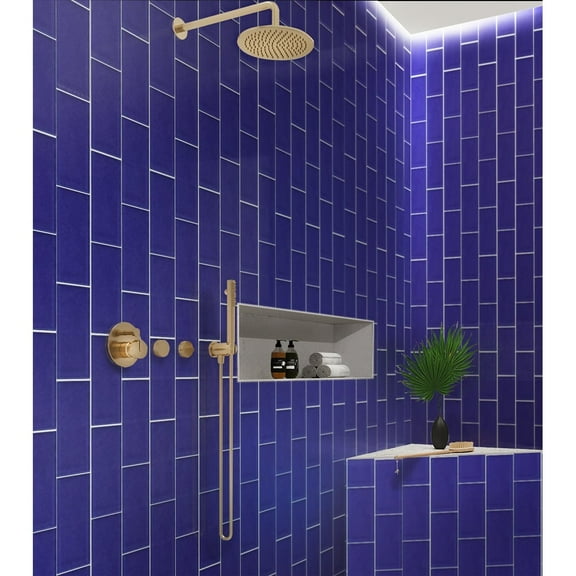 Apollo Tile   40 Pack 3-in x 6-in Royal Blue Rectangular Subway Matte Finished Glass Mosaic Wall Tile (5 sq ft/case)