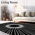 thumbnail image 2 of ODIKA 2'x3' Machine Washable Non-Slip Area Rug, Velvety Elegant Starburst Stunning Sophisticated High Traffic Rug, Black, 483241, 2 of 7