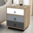 thumbnail image 3 of Gymax Table de Nuit avec Tiroir et Armoire de Rangement Table d'Appoint en Bois Table de Bout, 3 of 9