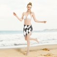 thumbnail image 6 of Women'S Beach Cover Up Short Sarong Dress Harlequin Pattern Black And White Wrap Chiffon Shawl, 6 of 7