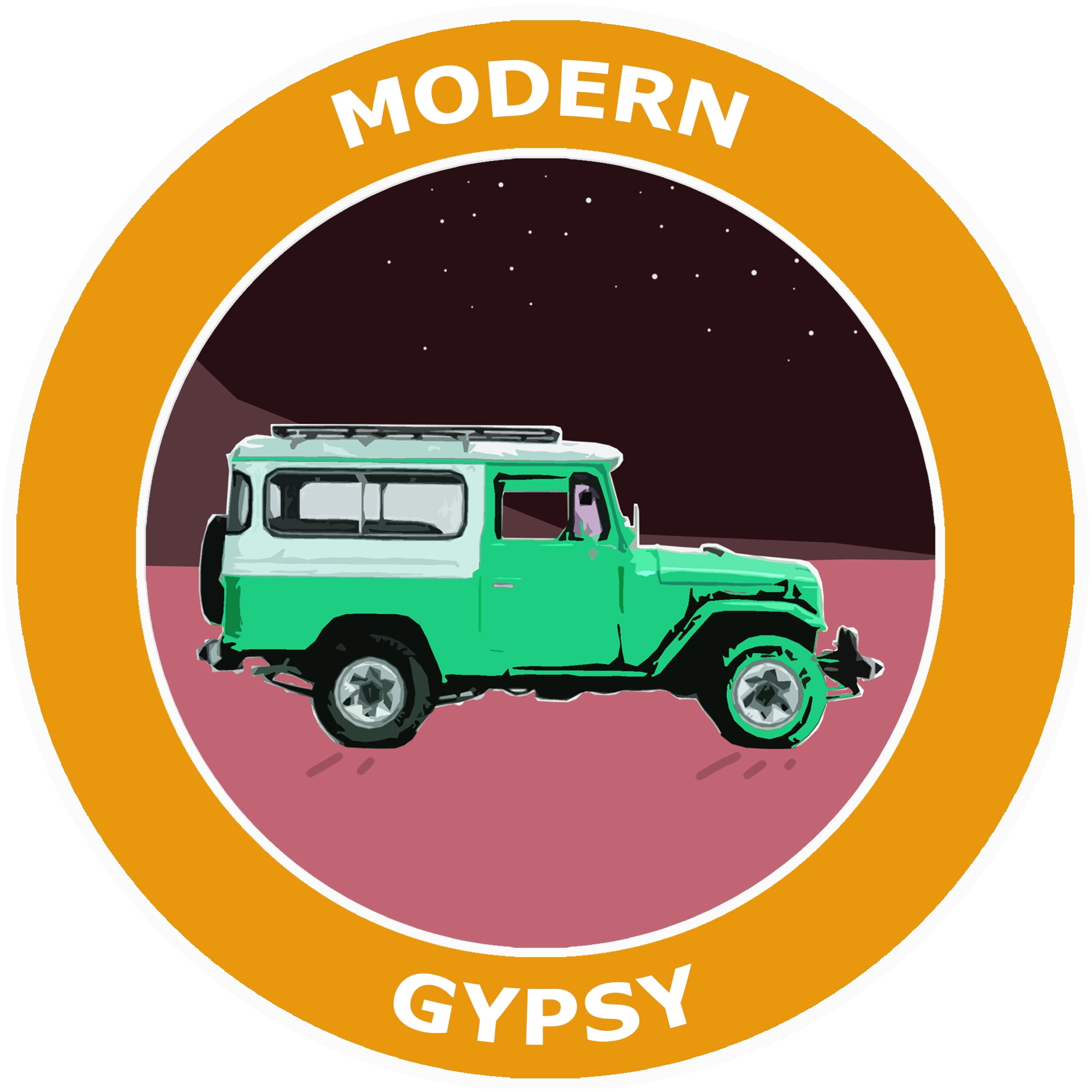 Modern gypsy green land cruiser jeep 3 5 car truck window bumper graphics vinyl sticker