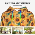 thumbnail image 4 of Daiia Beautiful Bohemian Sunflower Pattern Women's Fashion Hoodies & Sweatshirts with Kangaroo Pocket Hooded Sweatshirt with Eye-catching Drawstrings-Medium, 4 of 7