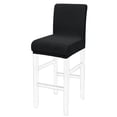 thumbnail image 1 of Stretch Bar Stool Covers, Pub Counter Height Side Chair Covers with Square Lattice Black 1Pcs, 1 of 8