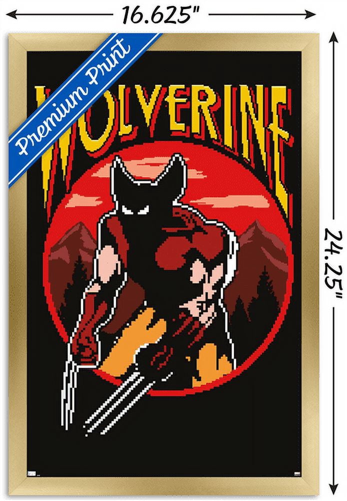 Marvel Comics - Wolverine - Retro Gaming Wall Poster, 14.725" x 22.375", Framed