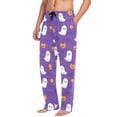 thumbnail image 2 of FORMRS Mens Pajama Pants with Pockets Sleepwear Lounge Bottoms Sizes S-2XL, Halloween Purple Ghosts, 2 of 7