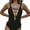 Black, variant on Roaso Women's Lace Up Deep V Sexy Monokini Swimwear Black Beachwear One Piece Swimsuit