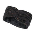 thumbnail image 1 of Unique Bargains 1 Pce Bandeau Confortable en Tricot Torsadé Gris Foncé Coloré, 1 of 6