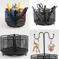 thumbnail image 2 of Yokua Metal Mesh Desk Organiser Pen Holder with Keychain Hook and 5 Compartments, 2 of 14