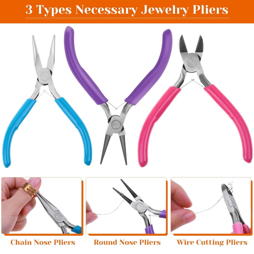 Jewelry Making Supplies Kit, Jewelry Making Kit with Jewelry Making Tools, Jewelry Wires and Jewelry Findings for Jewelry Making, Repair and Beading