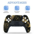 thumbnail image 3 of Black Gold Geometric Patterns Console Skin Bundle for PS5 Pro Slim Disc & Digital / PS4 – Full Wrap + Dual Controller Flair, 3 of 5
