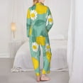 thumbnail image 6 of Goofa Lemons Chamomile Flowers And Leaves Printed Women’s 2 Piece Pajama Set Super,Pajamas Women's Long Sleeve Sleepwear Soft Button Down Loungewear Pjs Lounge Set Nightwear-XX-Large, 6 of 9