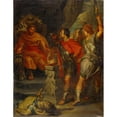 thumbnail image 2 of Johann Rudolf Huber the elder 15x18 Black Ornate Wood Framed Double Matted Museum Art Print Titled - Mucius Before Porsenna, 2 of 5
