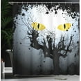 thumbnail image 4 of Ambesonne Horror House Shower Curtain, Scary Hunt Eyes, 69"Wx70"L, Yellow Black, 4 of 5