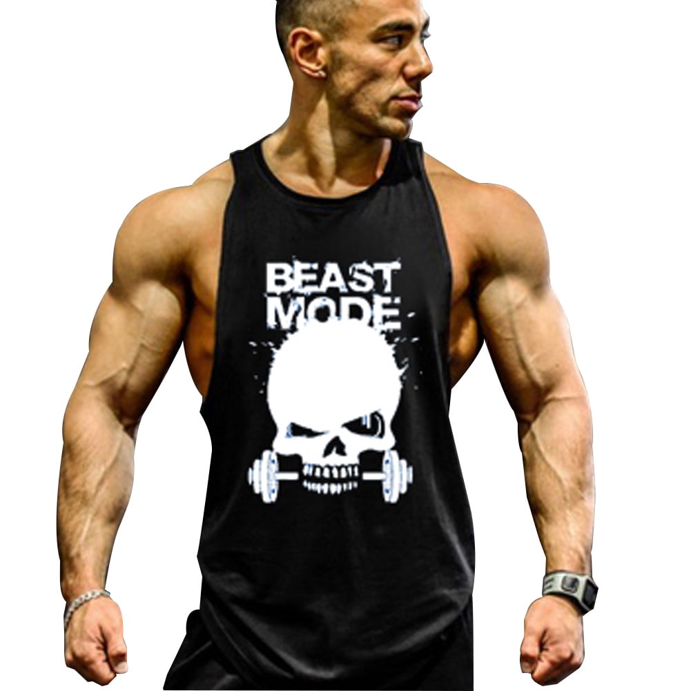 Men's Muscle Workout Shirt Fitness Sleeveless Vest Stringer Tank Top ...