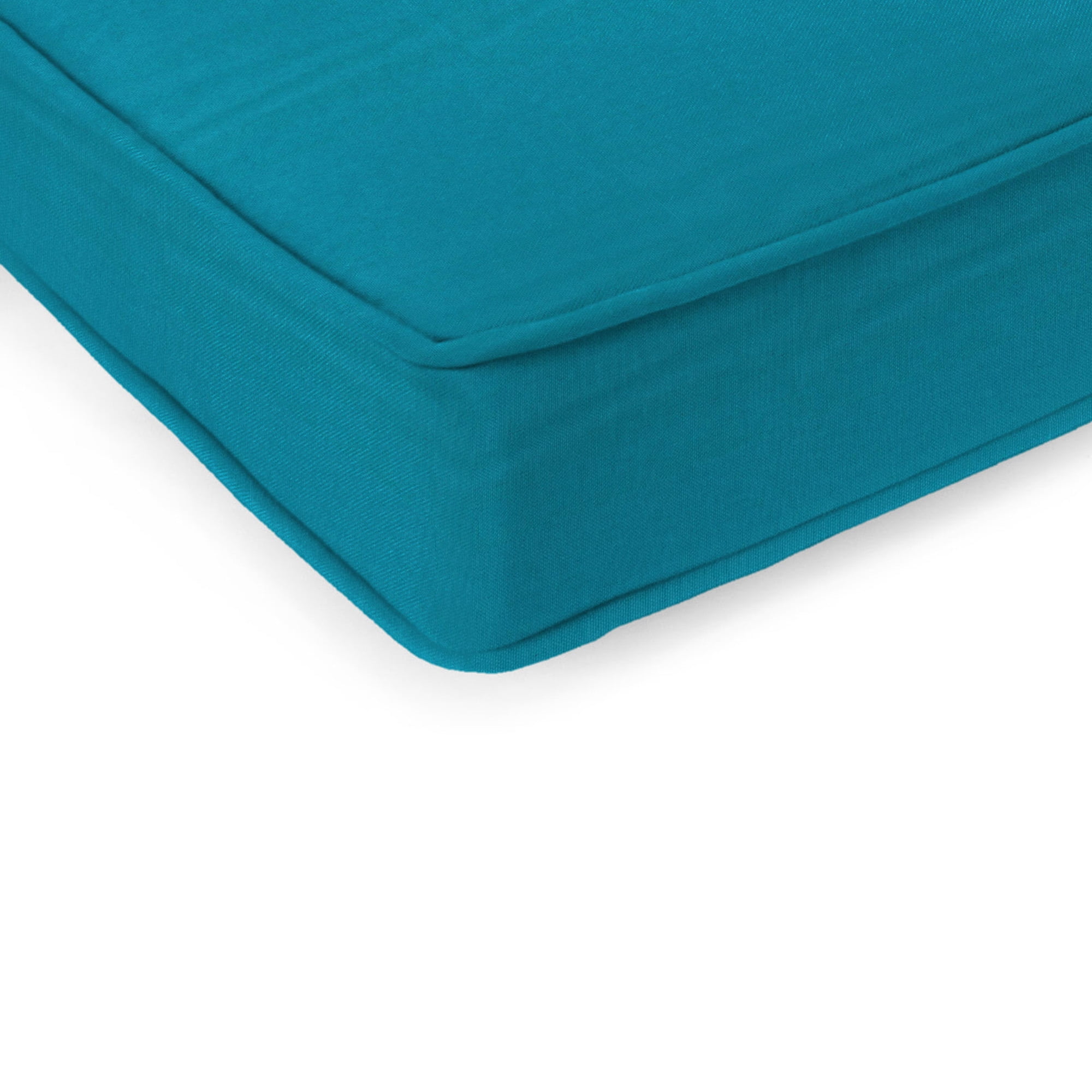 Jordan Manufacturing 47" x 17" Canvas Turquoise Solid Rectangular Outdoor Settee Swing Bench Cushion with Ties and Welt