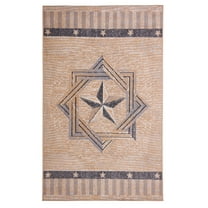 Furnishmyplace Furnish My Place Texas Star Rug - Beige, Novelty Star Rug 5'x8'