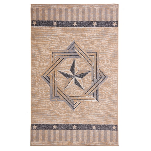 Furnishmyplace Furnish My Place Texas Star Rug - Beige, Novelty Star Rug 5'x8'