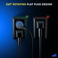 thumbnail image 5 of Maximm 360° Rotating Flat Plug Extension Cord 10 ft Black, with Removable Hook, 16AWG Indoor Use, UL Certified, 5 of 8