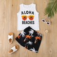 thumbnail image 2 of Otqutp Fashion Clothing Sets for Toddler Summer Baby Boy Clothes MAMA'S Boy Baby Beach Outfit Vest Top Coconut Tree Shorts Pants Set, 2 of 9
