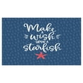 thumbnail image 4 of Saying Ceramic Toothbrush Holder, Nautical Themed Make a Wish upon a Starfish Text, Decorative Versatile Countertop for Bathroom, 4.5" X 2.7", Dark Sky Blue Slate Blue, 4 of 4