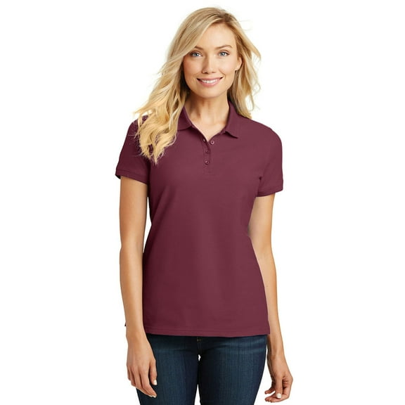 Port Authority Ladies Core Classic Pique Polo, Burgundy, 6X-Large