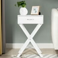 thumbnail image 3 of Costway Nightstand X-Shape Drawer Accent side End Table Modern Home Furniture White, 3 of 9