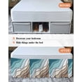 thumbnail image 7 of Teal Blue Ombre Cream Wrap Around Bed Skirts for King Bed 18" Drop,Bed Skirt with Adjustable Elastic Belt Dust Ruffle Bed Valance for Bedroom Hotel Modern Geometric Brown Aesthetic Bed Frame Cover, 7 of 7