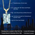 thumbnail image 2 of Gem Stone King 8.32 Ct Octagon Checkerboard Sky Blue Topaz White Diamond 18K Yellow Gold Plated Silver Pendant with Chain, 2 of 5