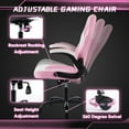 thumbnail image 3 of EDX Ergonomic Gaming Chair with PU Leather, Adjustable Swivel Computer & Office Desk Chair with Flip-Up Armrests, Pink, 3 of 7