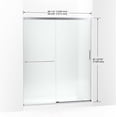 thumbnail image 2 of Kohler 707608-6D3-SH 70.5 x 59.62 in. Elate Sliding Shower Door with 0.25 in. Thick Frosted Glass - Bright Silver, 2 of 7