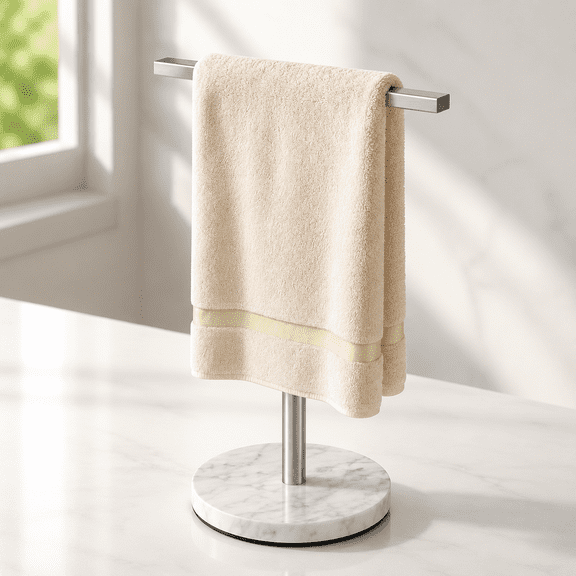 T-Shape Hand Towel Holder Brushed Nickel Stainless Steel Bathroom Kitchen Countertop Rack