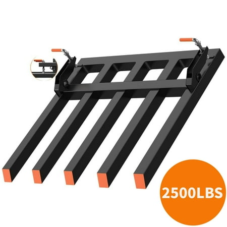 Aoile 42 Tractor Forks 2500lbs Heavy-Duty Pallet Forks with Double Nuts for Loader Tractor Skid Steer Black