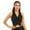 Black, variant on Women's Halterneck Waistcoat Cropped Backless Button Down Y2K Tuxedo Vest Navy Blue XXL