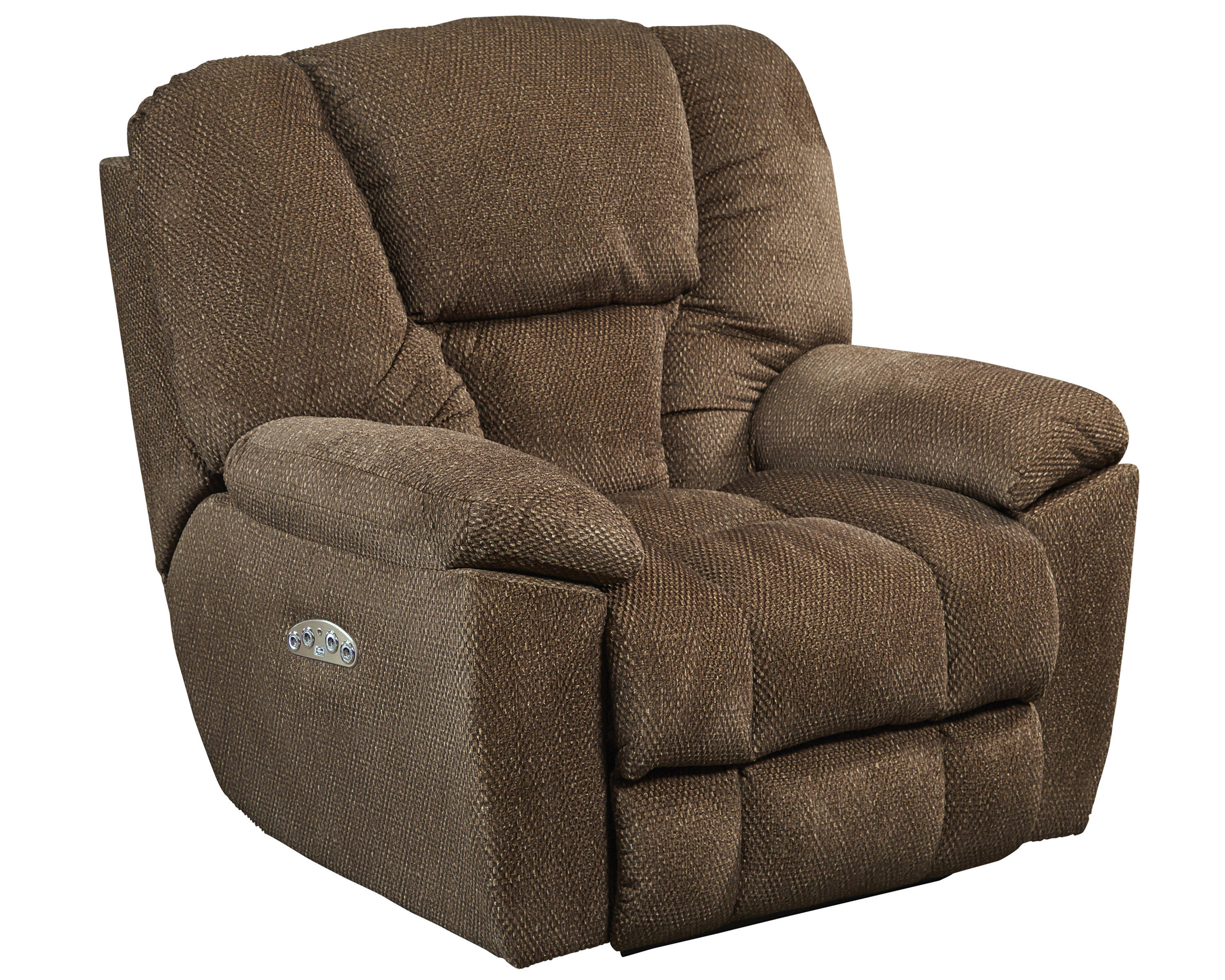 Catnapper Owens Power Headrest Power Lay Flat Recliner in Hickory
