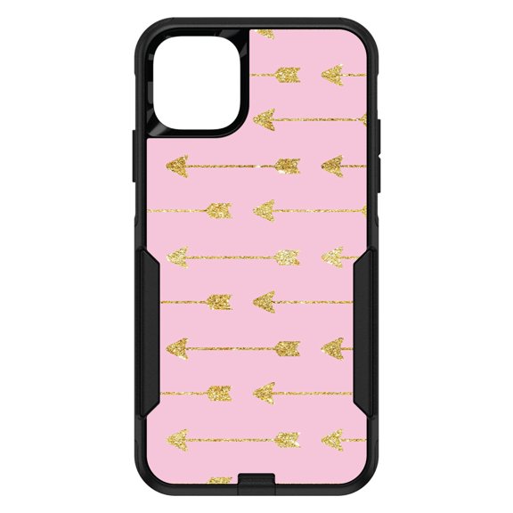 DistinctInk Custom SKIN / DECAL compatible with OtterBox Commuter for iPhone 11 Pro MAX (6.5" Screen) - Pink & Gold Print - Arrows Pattern