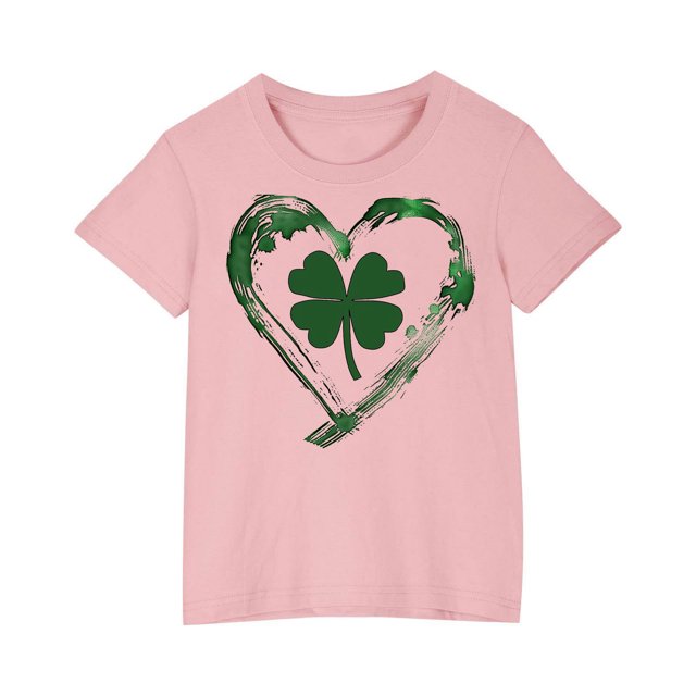 FAIWAD Hauts pour Enfants pour la Saint-Patrick Manches Courtes Col Rond Ample Confortable Chandail Garçons Filles T-Shirts Imprimés Mignons