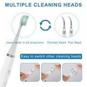 KIBVOE Plaque Ultrasonic Teeth Cleaner, Remover for Teeth With LED Light Tooth Stains Whiten Tool Kit For Kids Adult With 3 Modes White.