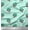 Aquamarine Green, variant on Soimoi Silk Fabric Leaves & Lotus Block Printed Fabric 1 Yard 42 Inch Wide