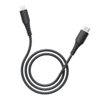 onn 6ft Lightning to USB-C Soft-touch Braided Charging Cable, MFi Certified, Fast Charging, Black